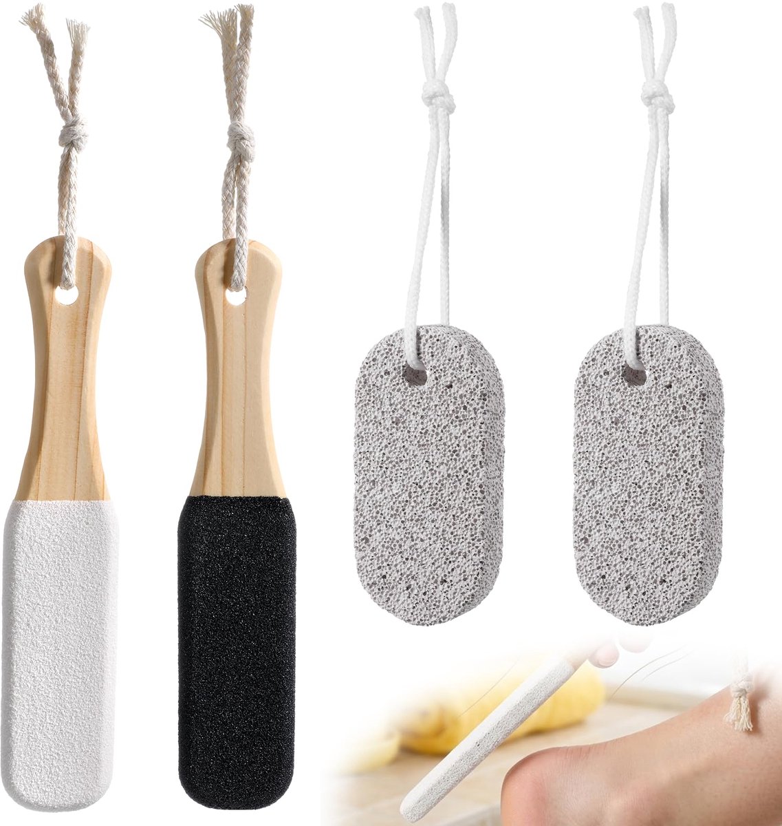 Voetschrobber set 4 stuks - Professionele eeltverwijderaar - Massageborstel - Voor zachte voeten - ShopVlot