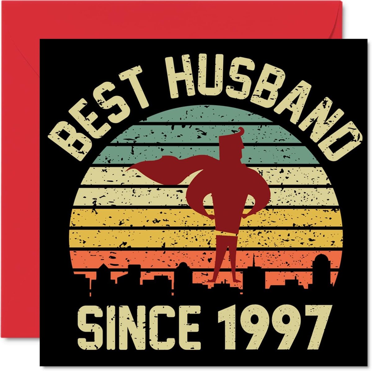Verjaardagskaart voor man 26 jaar - Beste echtgenoot sinds 1997 - Hartverwarmend geschenk - Laat je liefde zien - ShopVlot