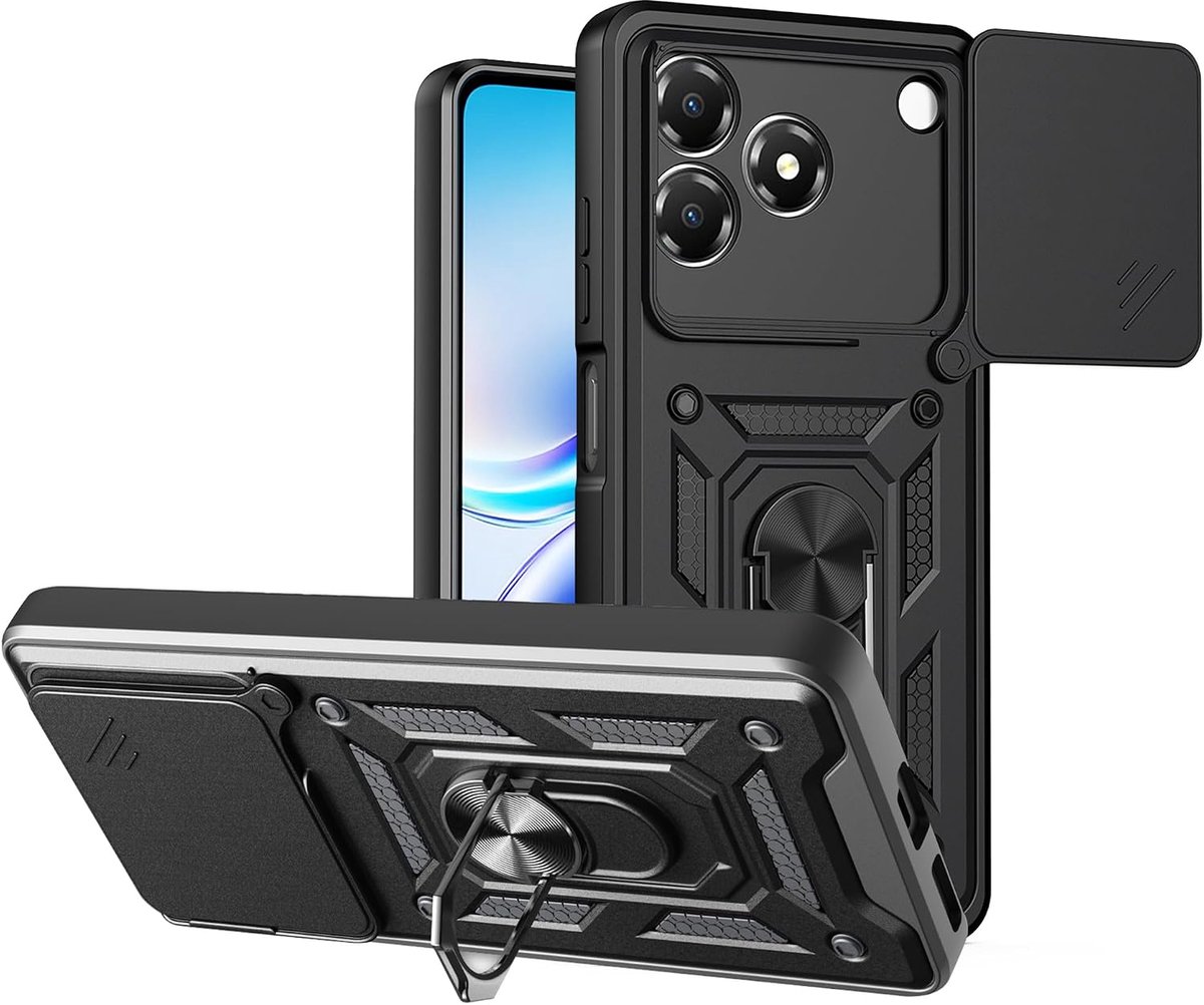 Case voor ZTE Blade V80 Pro/nubia V80 Pro - Schuifbare cameradeksel - Militair schokbestendig - ShopVlot