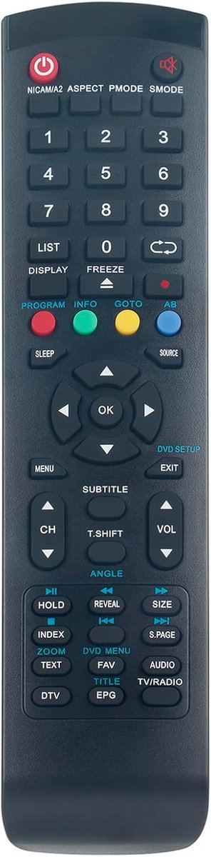 Afstandsbediening Dyon Live 22/24/32/39/40 Pro - Vervangend model - Direct gebruik - Geen programmeren vereist - ShopVlot