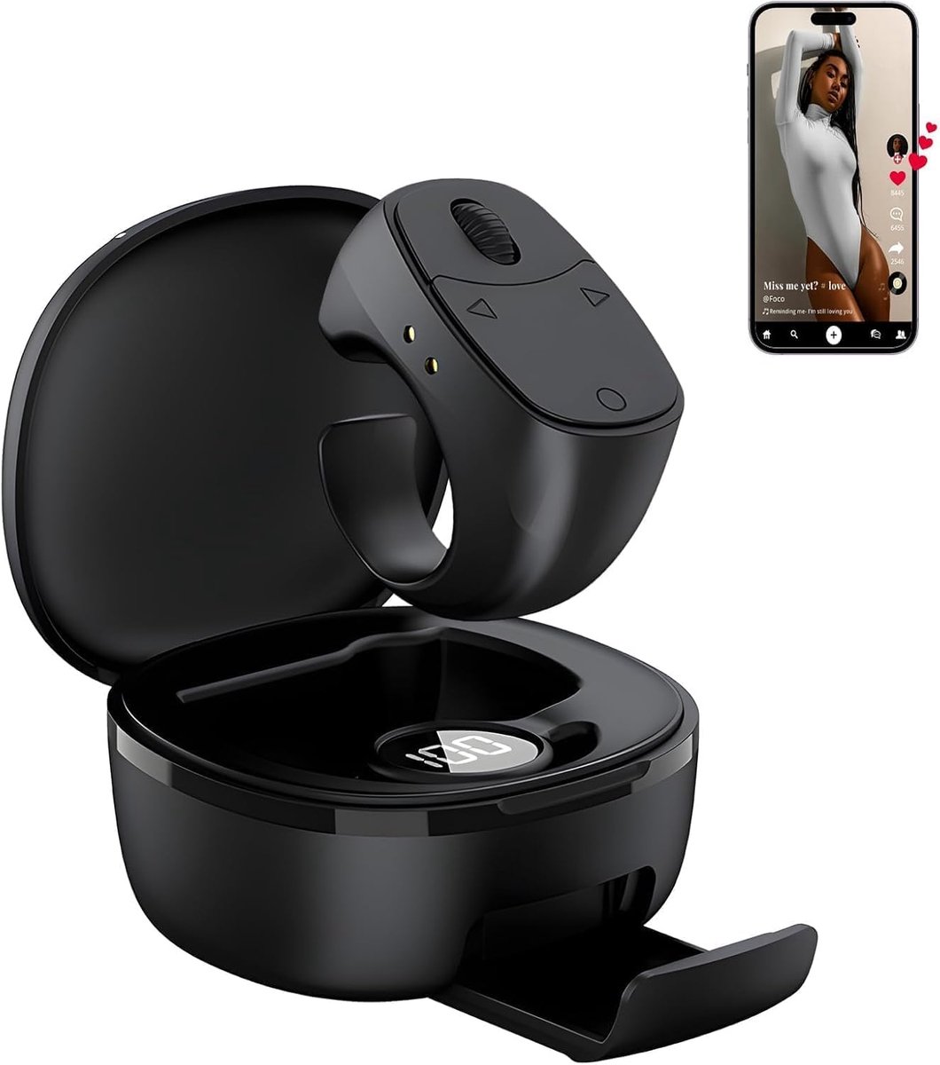 Bluetooth Scrolling Ring - Multifunctionele afstandsbediening - Voor video en camera - Ideaal voor TikTok en YouTube - ShopVlot