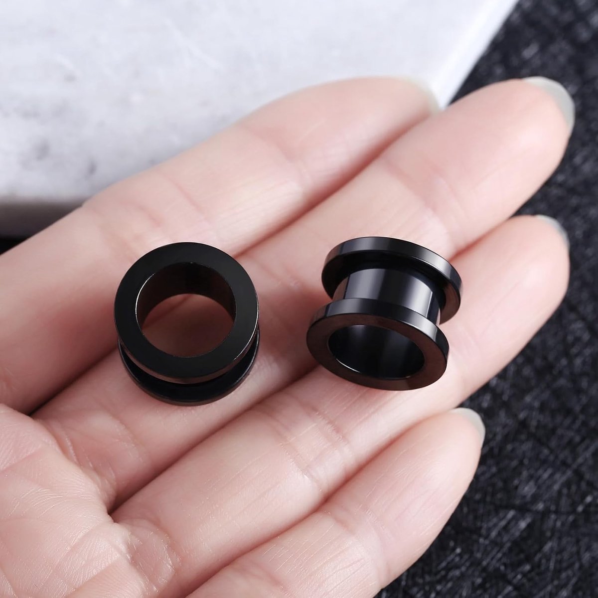 Tunnels Gauges 14G - RVS Zwart Hoepel Oorpluggen - Duurzaam Design - Perfect voor Body Piercings - ShopVlot