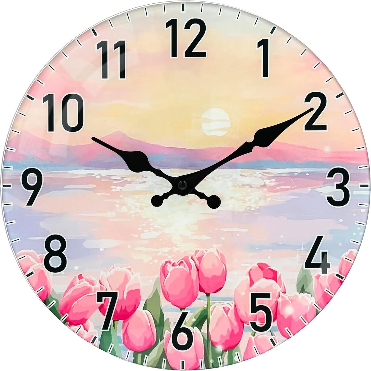 Wandklok 30 cm - Glazen wandklok - Stille analoge klok - Perfect voor woonkamer - ShopVlot