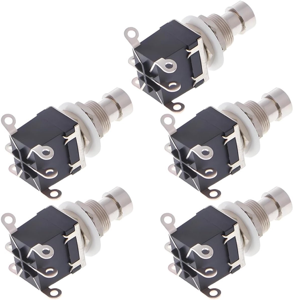 DPDT 6 Pin Schakelaars - 5 Stuks - PA66 Kunststof - True Bypass voor Effectpedalen - ShopVlot