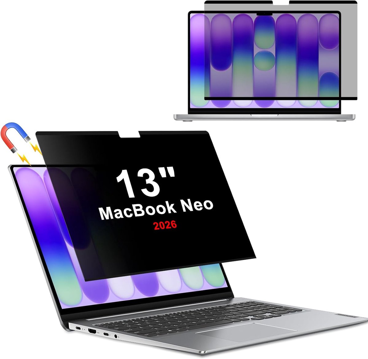 Magnetisch privacyscherm laptop 13 inch - verwijderbaar matte anti-schittering - blauw lichtblokkering - ShopVlot