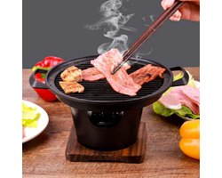 Draagbare tafelgrill - Rookloze BBQ Grill - Mini tafelblad houtskoolgrill voor één persoon - Indoor barbecue buiten picknick - Draagbare houtskoolgrill