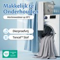 Grijs wafelpatroon dekbed dat machinewasbaar is op 30°C en gemaakt is van Tencel™ Stof.