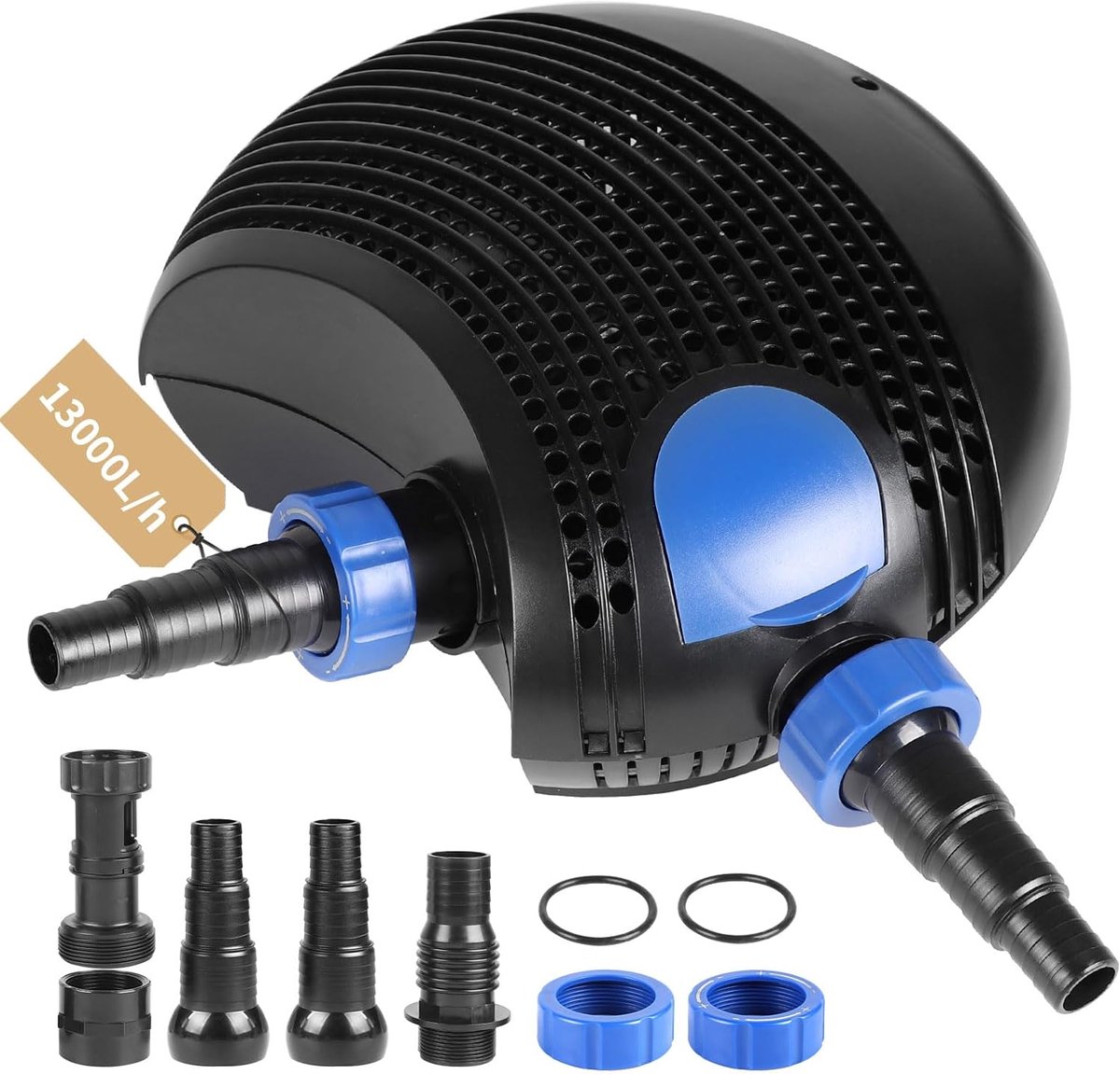 SnelShoppen - Vijverpomp 180W 13.000 L/H Onderwaterpomp met 10 m Voedingskabel voor Tuin, Vijverfontein, Hoogte 5,2 m