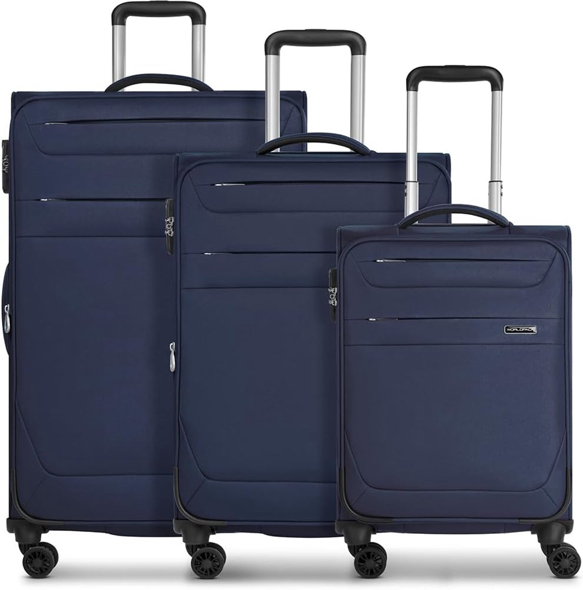 Reis koffer set 3-delig - robuust polyester - 4 dubbele wielen - ideaal voor lange reizen - ShopVlot