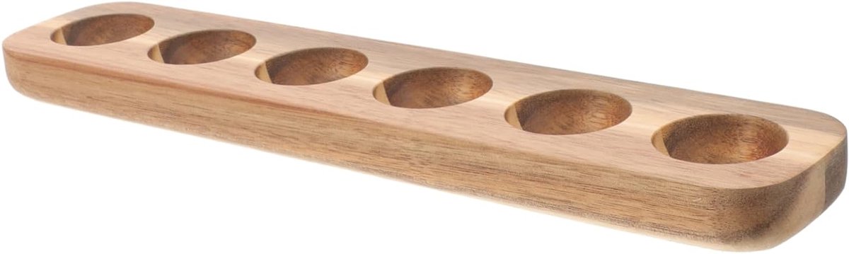 Houten Eierhouder - Eierrekje Keuken - Eieren Bewaren - Met Compartimenten - 32 cm Lengte - Natuurlijk Hout