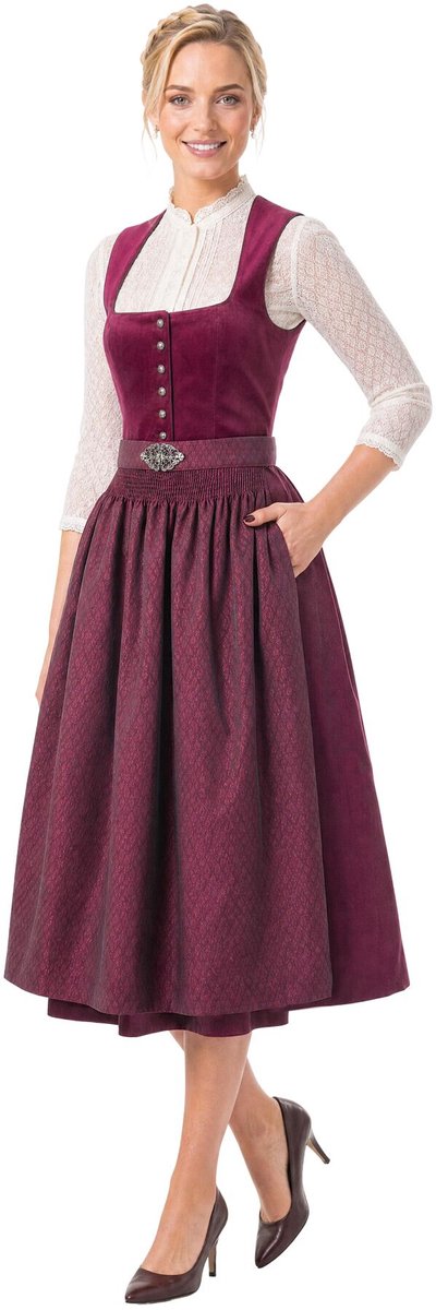 dressforfun Maxi Dirndl Chiara - 38 - Rood - Verkleedkleding Oktoberfest - Duitse Jurk - Feestkleding - Klederdracht - Vrouwenkostuum - Feest - Partykleding