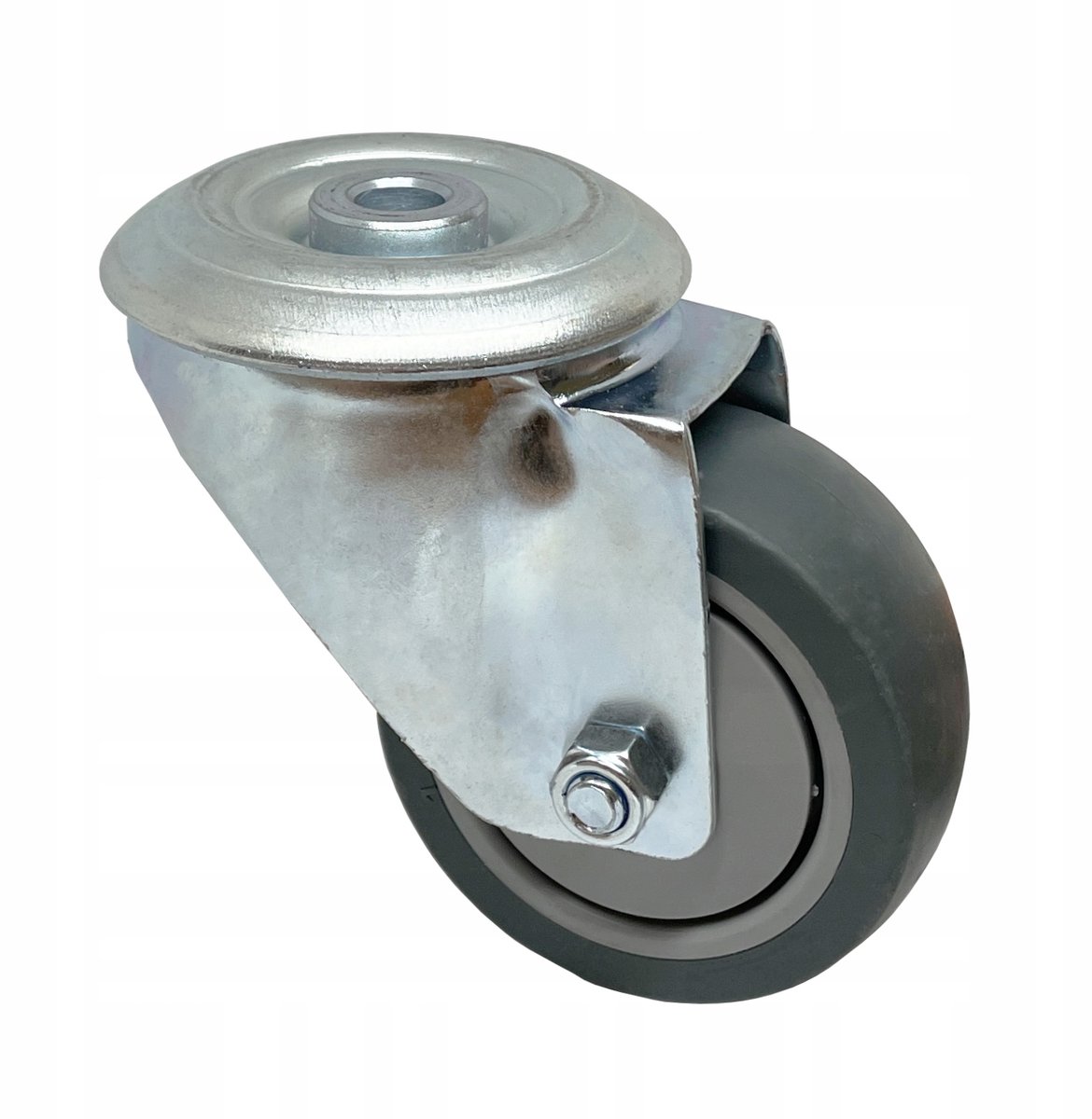 Zwenkbaar Wiel 80mm / 75kg met Bevestigingsgat