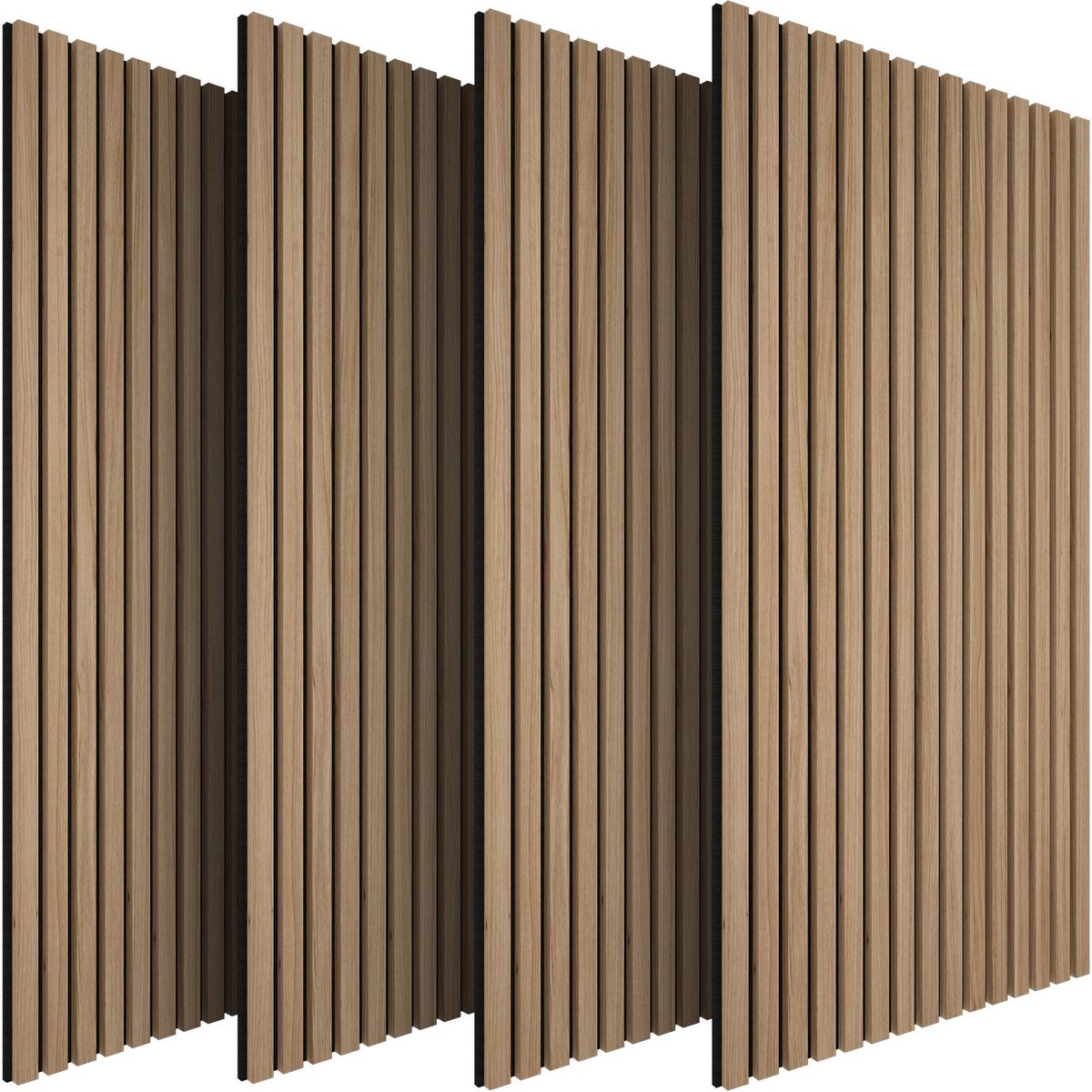 tectake® Akoestische Panelen - Set van 4 - Akoestisch Wandpaneel - 60 x 120 cm - 1,1 cm dik - 2,88 m² - Wandpanelen - Aanpasbare Grootte - Lattenwand - MDF en Houtfineer - Geluidsisolatie - Stijlvolle Wanddecoratie - Eenvoudige Montage - Eiken