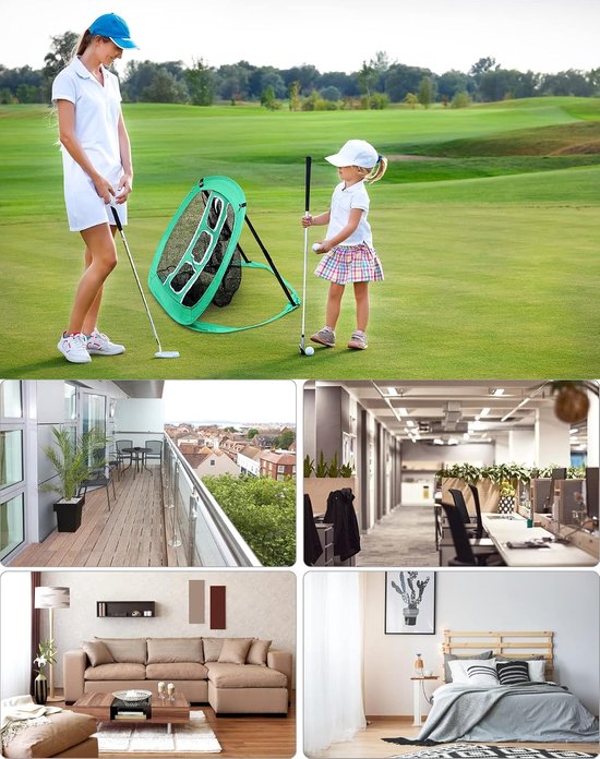 Golf Chipping Net Set - 2 Oefenmatten - 12 Oefenballen & Tees - Pop-Up Oefennet - Voor Short Game Training van GOLF — afbeelding 4
