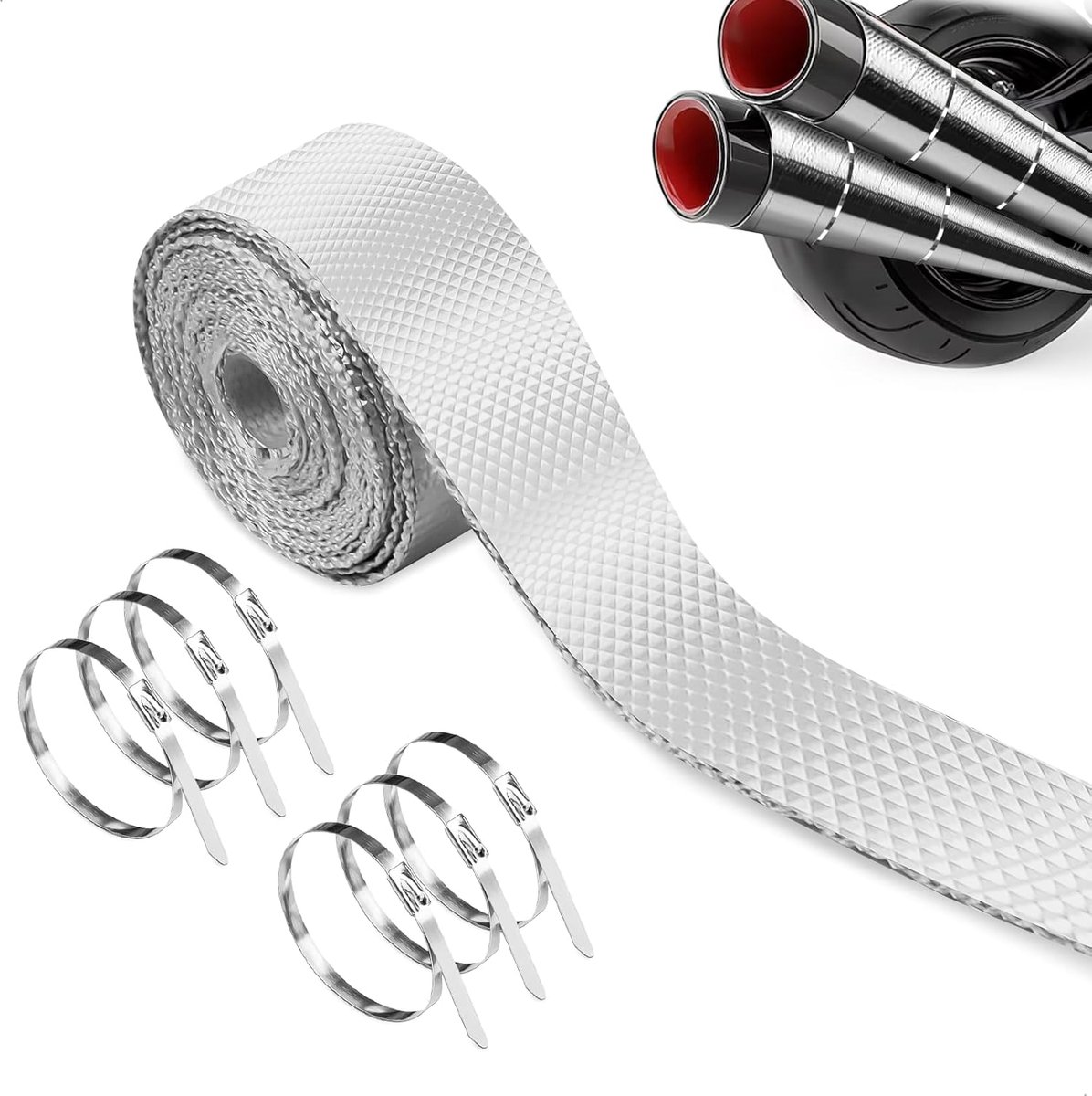 Uitlaatwarmtebescherming tape 5cm x 5m - Thermische isolatietape - Hittebestendig voor uitlaatgassen - ShopVlot