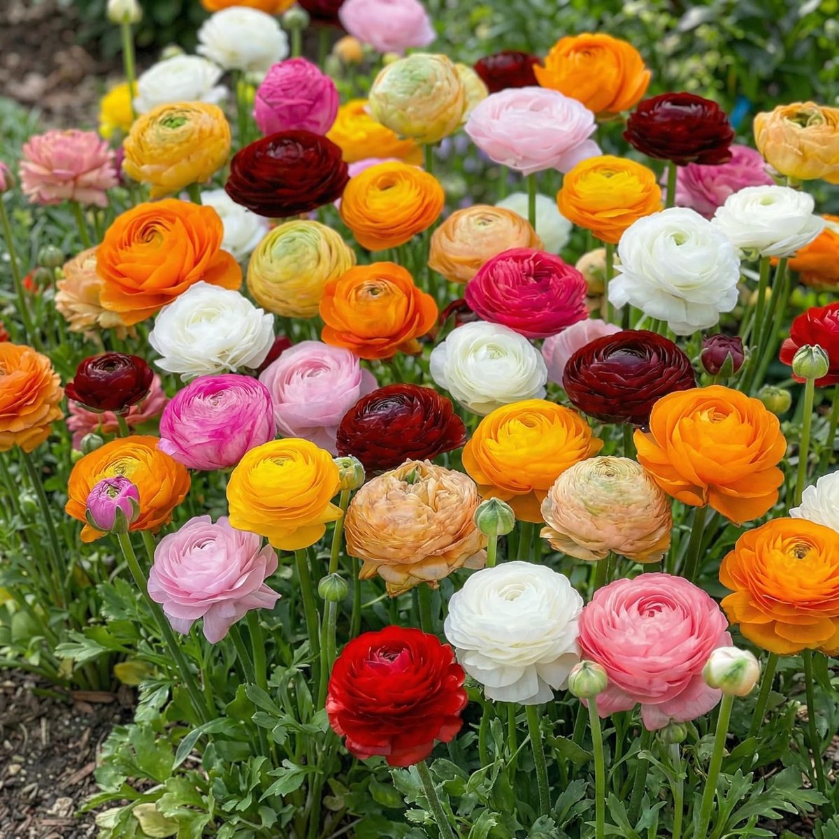 SnelShoppen - Ranonkels Bollen Verzameling (50 stuks), Mix van 5 Kleuren, Winterharde Bloembollen uit Nederland, Echte Knollen voor Tuin en Balkon