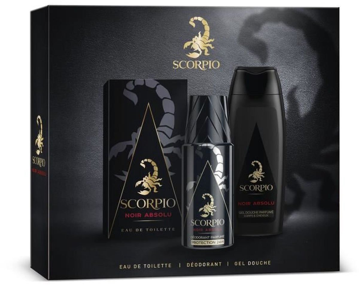 SCORPIO NOIR ABSOLU GESCHENKSET EAU DE TOILETTE 75 ML + DOUCHEGEL 250 ML + DEODORANT 150 ML