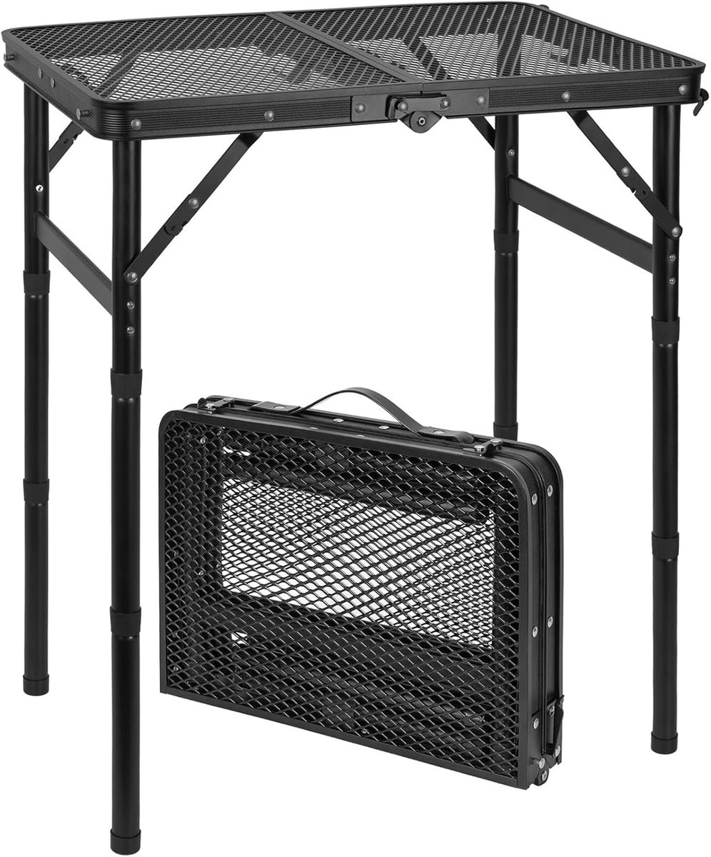 Campingtafel 59 × 40 × 70 cm - Opvouwbaar - Hoogte verstelbaar - Ideaal voor buitengebruik - ShopVlot