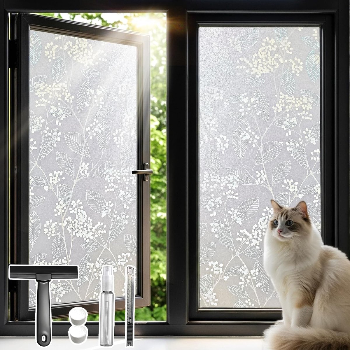 Raamfolie privacy film 90 x 200 cm - Opaak - Eenvoudige installatie met water - ShopVlot
