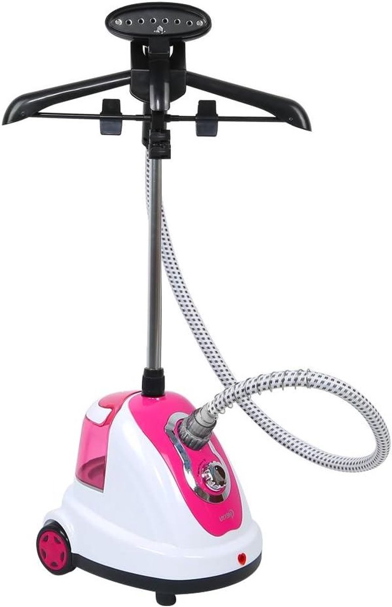 Verticale stoomstrijkijzer - Staande stoomreiniger - Kleding opfrissen - Verwijdert rimpels en geuren - 17 Liter reservoir - Roze