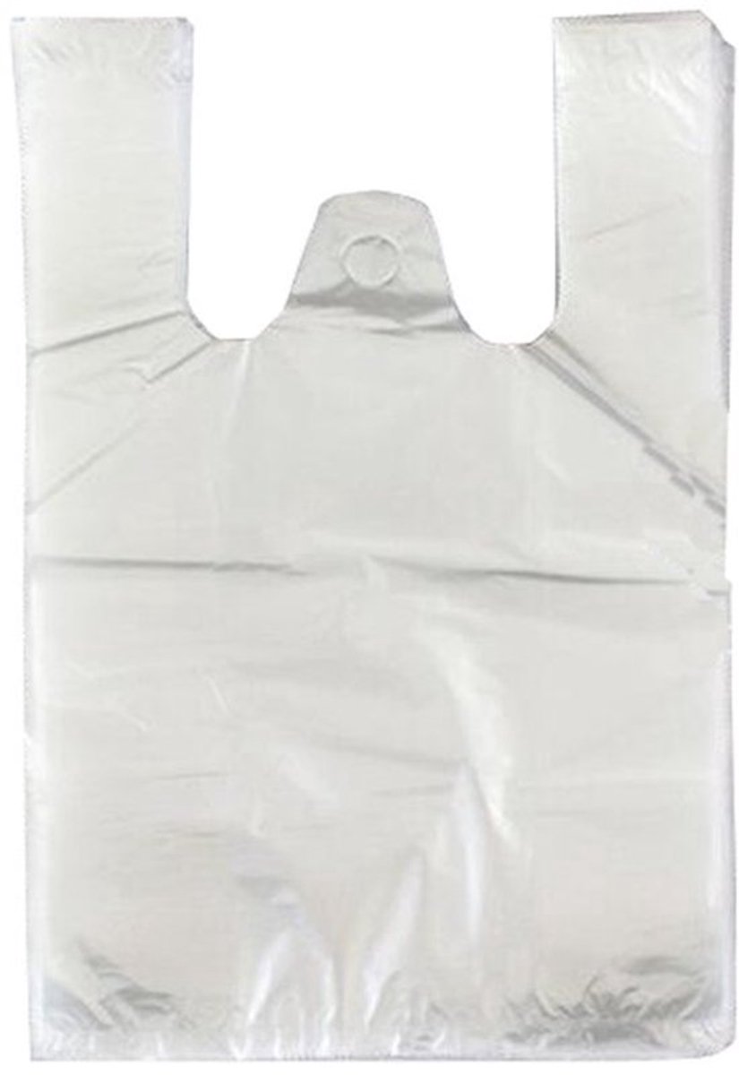 100 stuks Transparante Medium Plastic Tas Vest Stijl Draagtas voor Voedsel Winkelen 8.9x15.7 Inch 30 Micron Dubbelzijdig