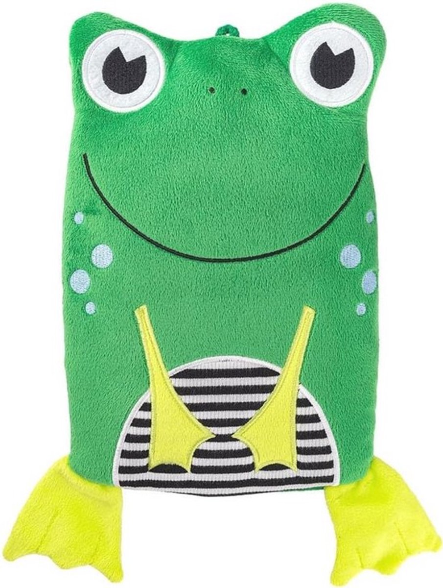 Eco-warmwaterkruik voor Kinderen met Velours Bekleding - 0,8 L Groen