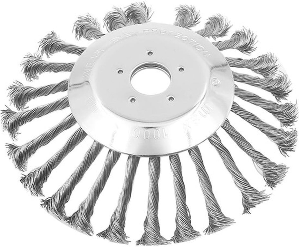 8'' grastrimmer snijkop voor tuingrasmaaier, strimmer draadborstelkop met geknoopte draad, universeel massief stalen draadwiel voor vervanging van bosmaaier-opzetstukken