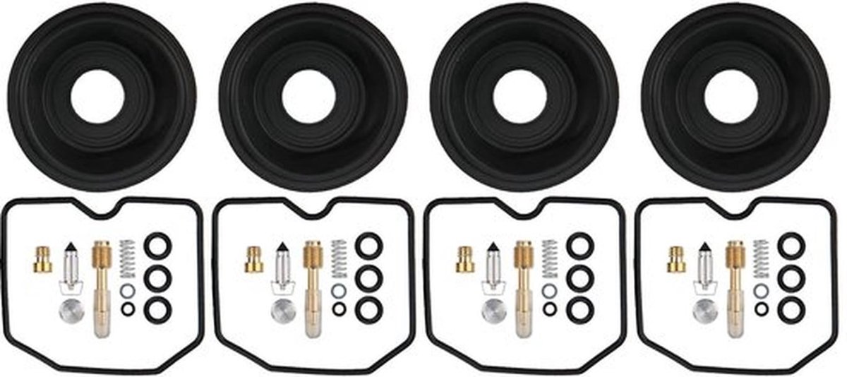 Carburateur reparatieset, 4 sets Carburateur reparatieset Rubber Carburateur revisie Metaal Geschikt voor GSF600S BANDIT 1996-2003