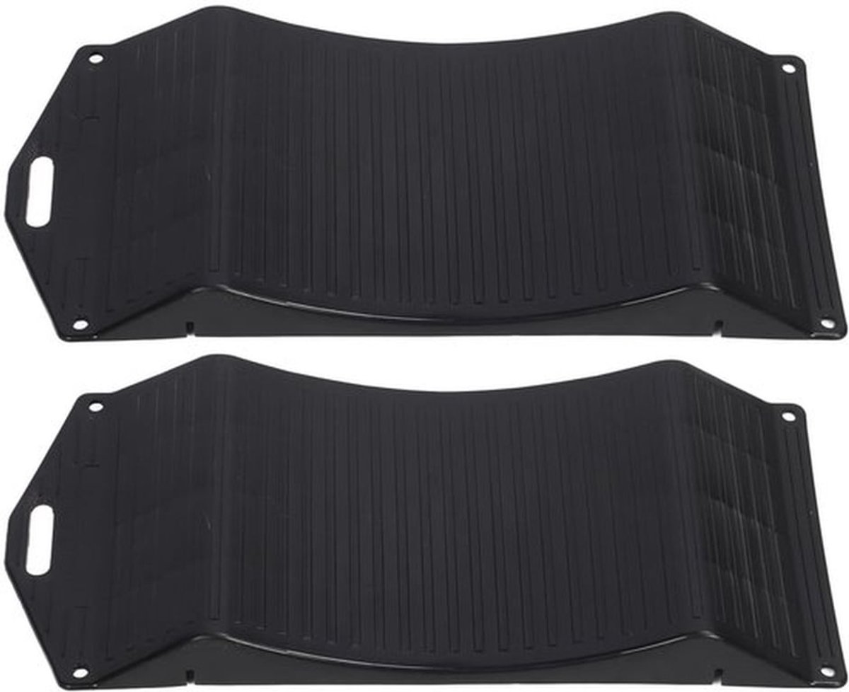 Set van 2 zware autowielsteunen van duurzaam materiaal met antislip, geschikt voor auto, vrachtwagen, SUV, camper en trailer, afmetingen 44,4x19,5x3,5 cm voor optimale belastingweerstand