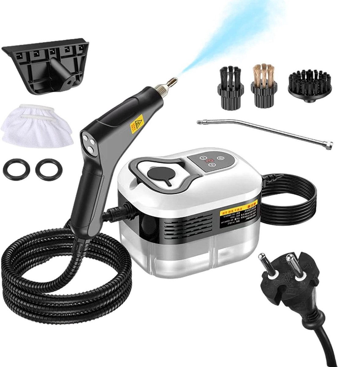 Stoomreiniger Huishoudelijk - Handstomer Reiniger - Dieptereiniging Huis - 6 standen verstelbaar - 2500W - Wit
