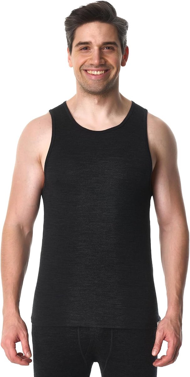 Tanktop mannen - Merinowol - Vochtregulerend - Ideaal als baselaag - SnelShoppen