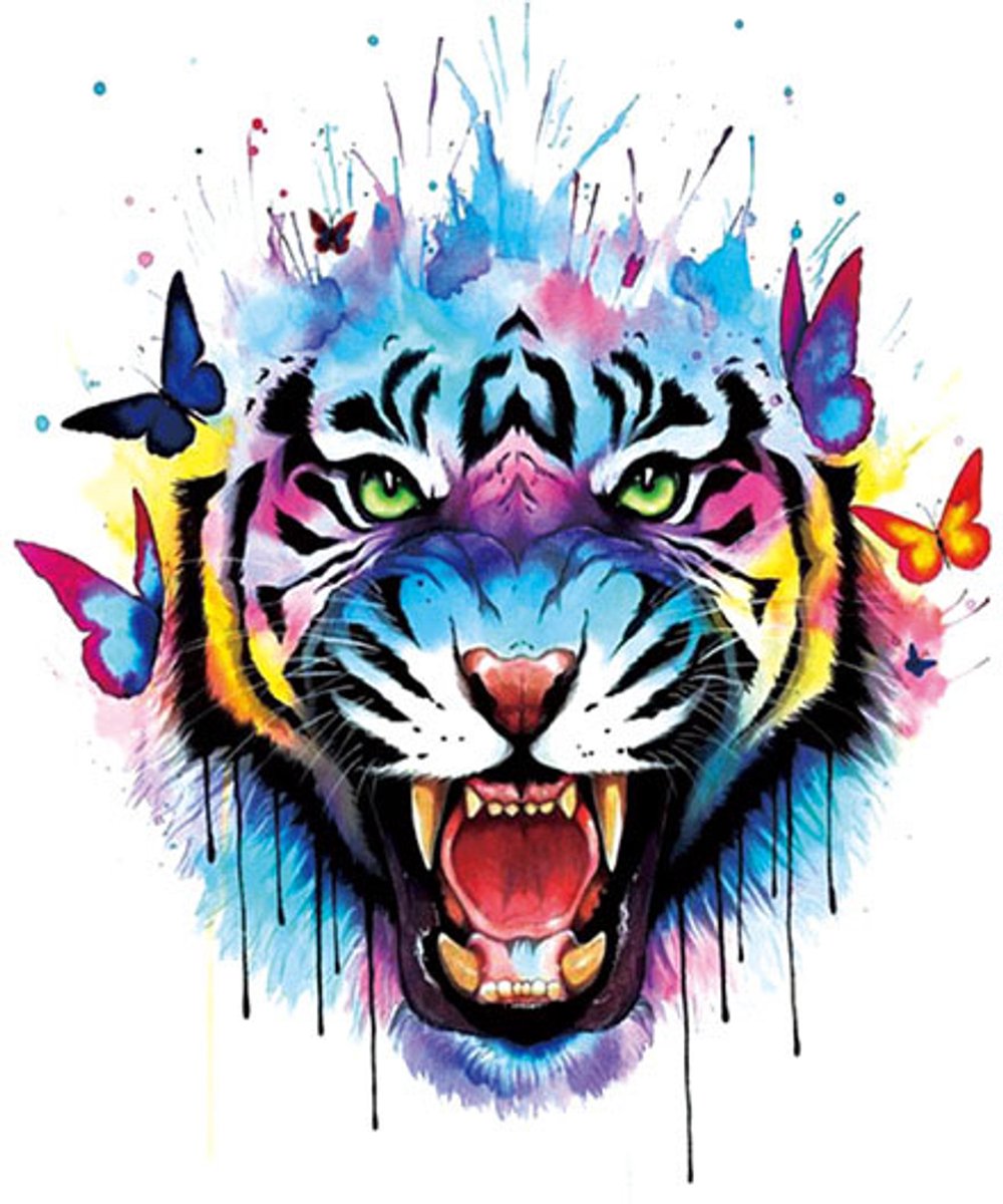 Tijdelijke tattoo tijger stoer 3 dagen