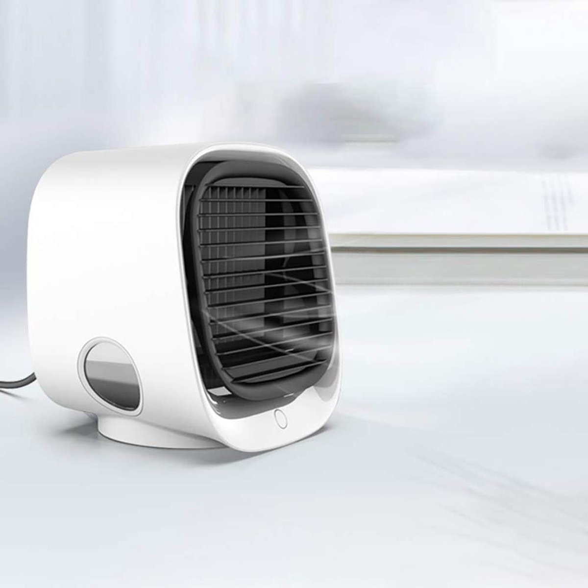 Draagbare Luchtkoeler - Mini Airco Persoonlijke Koeler - Persoonlijke Koelte - Verdampingskoeling - 166x152x145mm - Wit