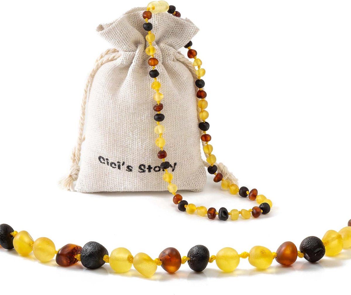 Thijox - Baltische Barnsteen Ketting - 100% Natuurlijke Handgemaakte Barnsteen Kralen Sieraden - Elegante Accessoire voor Feest, Casual, en Kinderen -