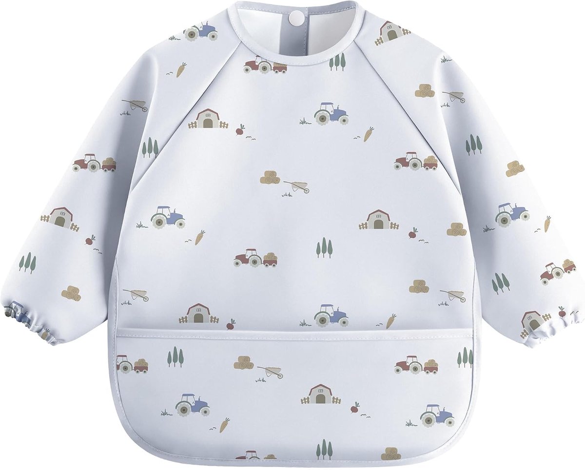 Slabbetje met lange mouwen - zacht en huidvriendelijk - geschikt voor borstvoeding en BLW - ideaal voor baby's - SnelShoppen