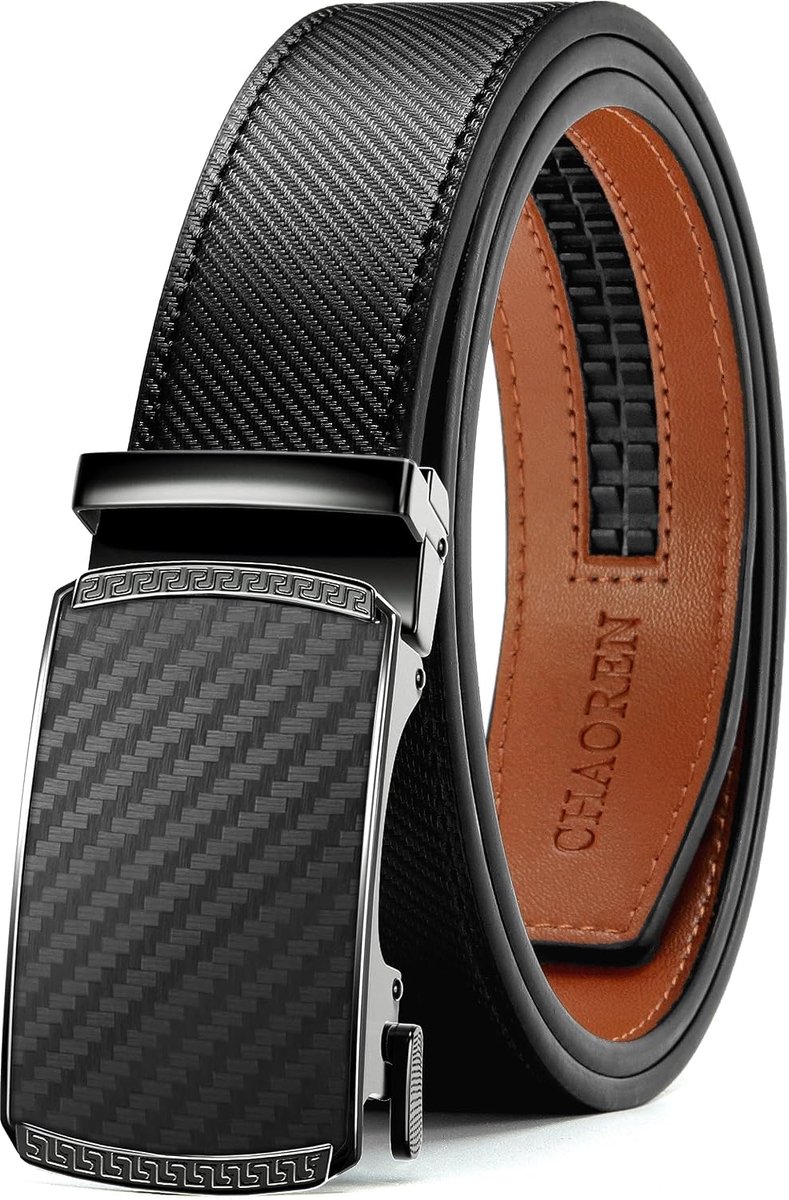 Leren riem voor heren 35mm - automatische ratel - zonder gaten - ideaal voor zakelijke outfits - SnelShoppen