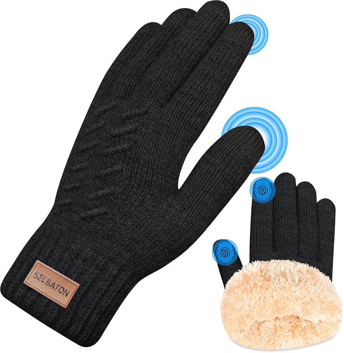 Warme winterhandschoenen - fleecevoering - touchscreen geschikt - ideaal voor buitenactiviteiten - SnelShoppen
