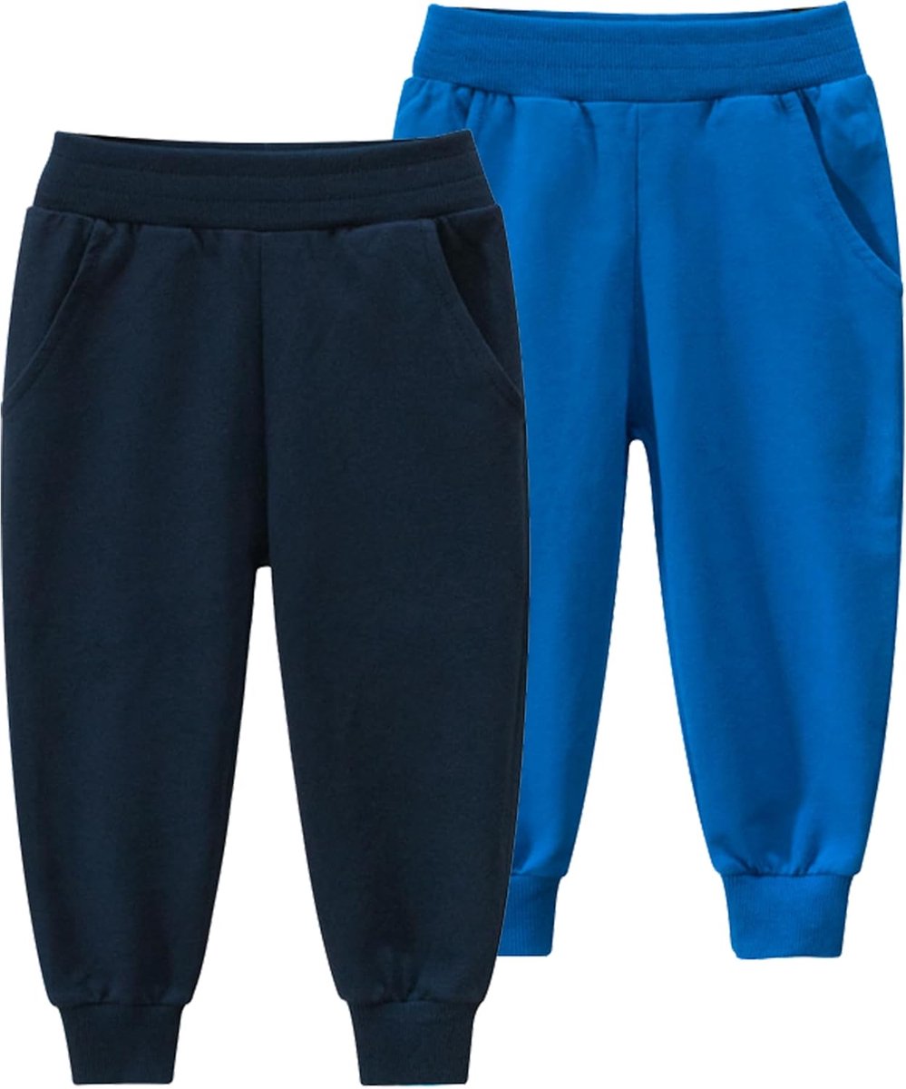 Joggingbroeken jongens 2-pack - met elastische band - comfortabel en ademend - ideaal voor sport en vrije tijd - SnelShoppen