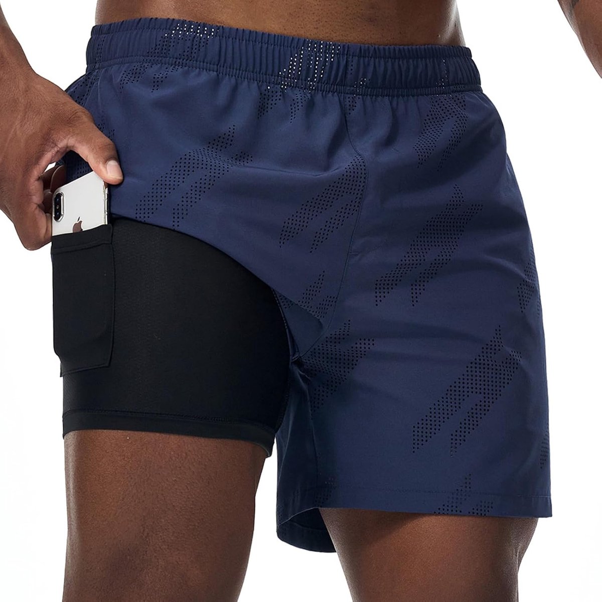 Hardloopshorts heren - 2-in-1 sportshorts - ademend materiaal - ideaal voor outdoor training - SnelShoppen