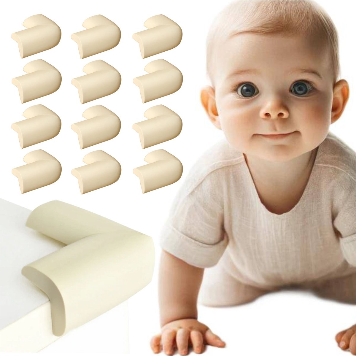 Veiligheidshoekjes voor Meubels - Baby Bescherming (Crème)