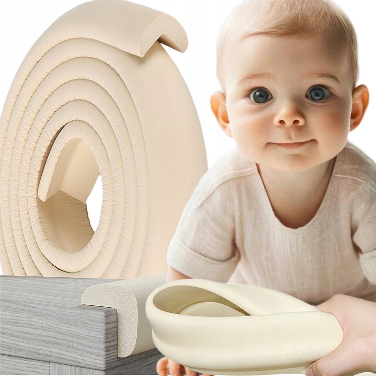 Beschermende Schuimtape voor Hoeken en Randen - Crème, 200 cm