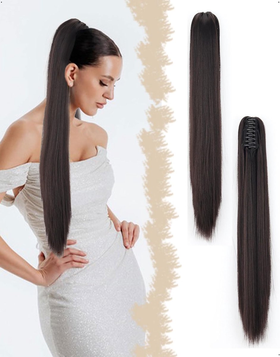Ponytail Hair Extension 60 cm - Synthetisch Haar - Natuurlijke uitstraling - Makkelijk te bevestigen - ShopVlot
