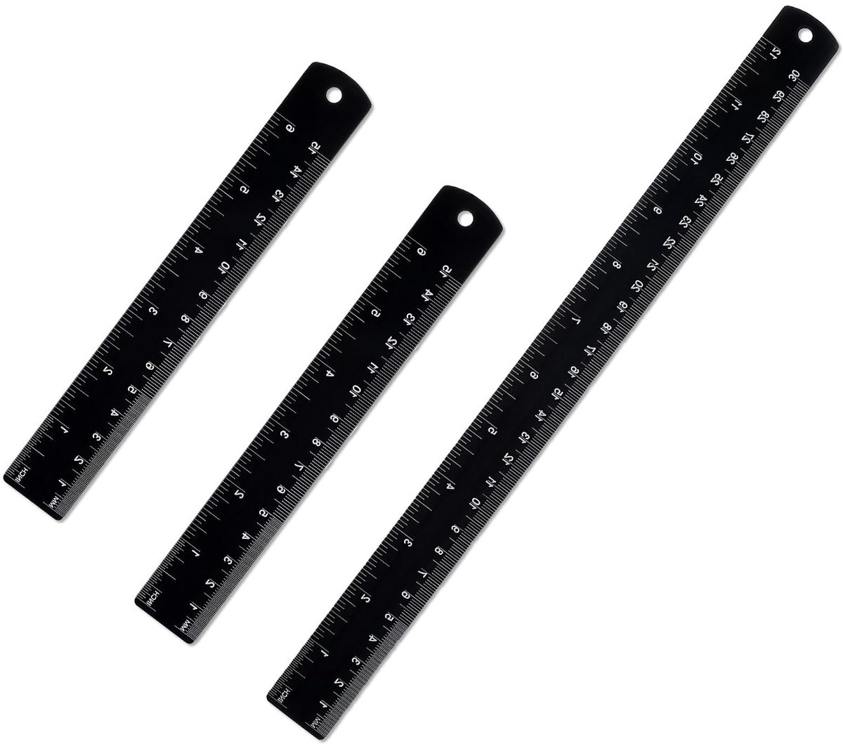 Roestvrijstalen liniaal 30 cm - Set van 3 stuks - Duurzaam materiaal - Ideaal voor precisiewerk - ShopVlot
