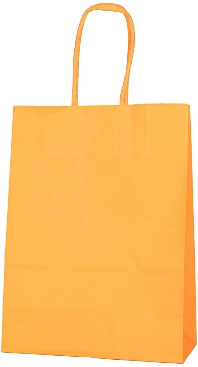 Papieren Draagtas - 60 Stuks -Oranje- 16x22x8cm - Papieren Tasjes - Kraft Tas - Tassen - Cadeau Tas - Hoogwaardig Kraft Papier - Eco-vriendelijk - Ideaal voor Geschenken - Lasentopack