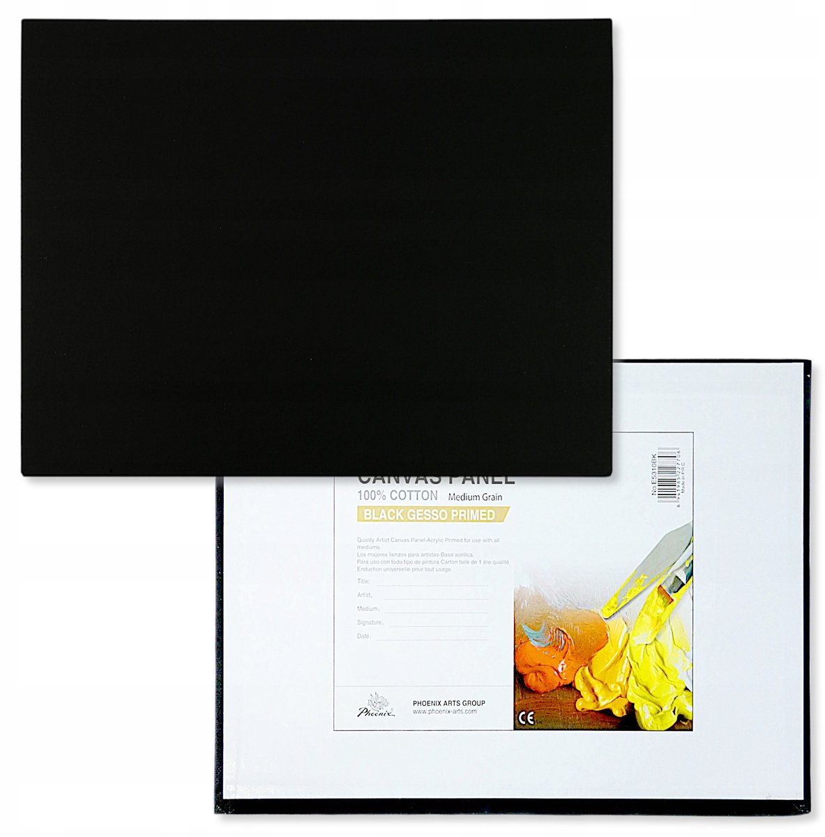 Phoenix Zwart Schilderdoek 30x24 cm - 100% Katoen, 280g