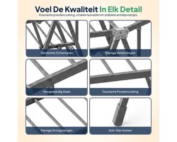 ProductXpert DryPro™ - Wasrek - Droogrek Inklapbaar - Opvouwbaar - 160 cm - Grijs