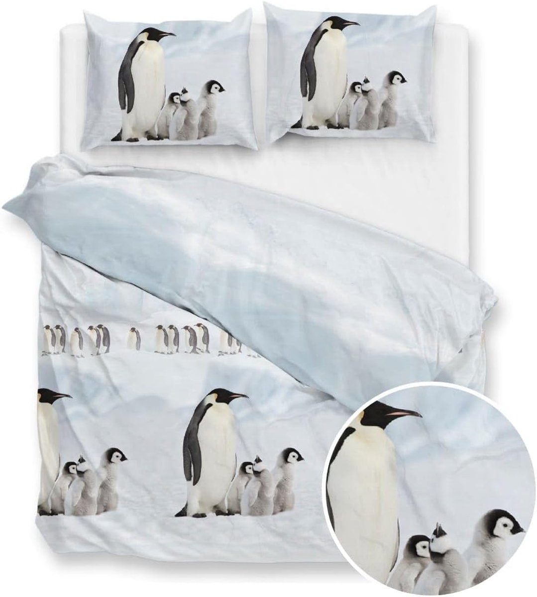 Dekbedovertrek extra breed 260 x 220 cm - flanel - blauw - heerlijk zacht - SnelShoppen