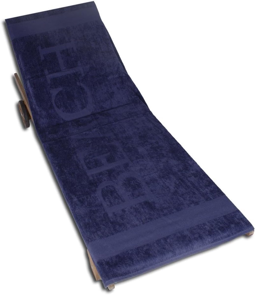 strandlaken XXL 100x200cm - terry stof - navy blauw - perfect voor stranddagen - SnelShoppen