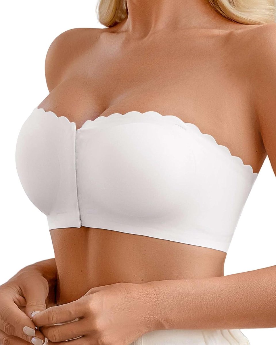 Strapless BH Push Up Anti-Slip Bralette met Clear Bandjes Verwijderbare Voorsluiting BH Bandeau Tube Bralette Multiway