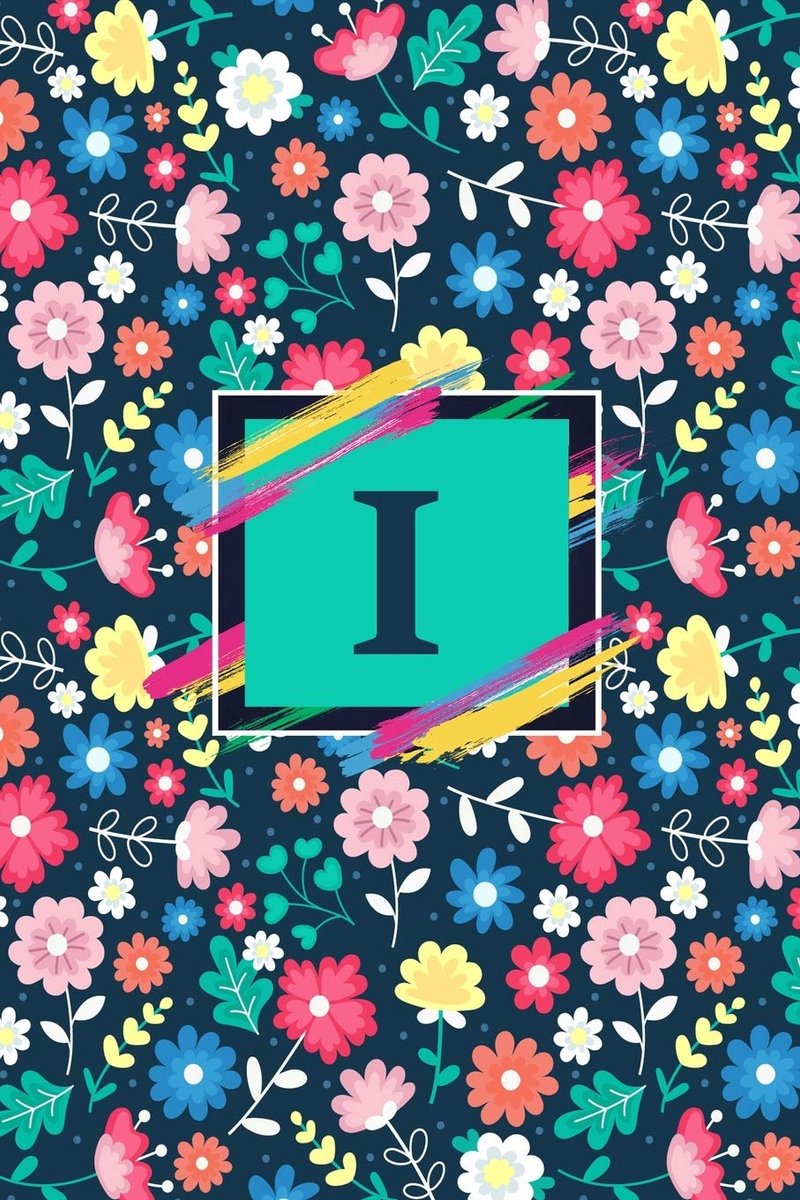 Cute Initial Monogram Letter I Notebook. Pretty Personalized Journal & Diary for Writing & Note Taking for Girls and Women - gift ,Floral Print: ... Floral / 120 blank page , 6x9 inches , simple